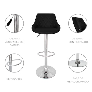 Foto 3 | Set 2 Bancos Giratorios Ajustables Para Barra, Cocina O Bar Marca Gravita