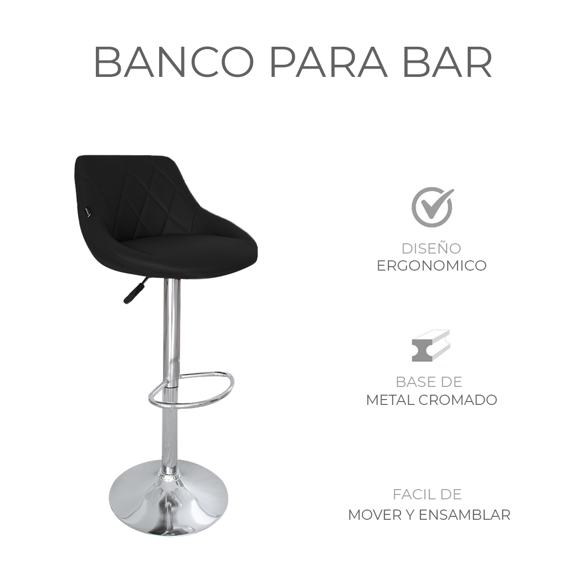 Foto 5 pulgar | Set 2 Bancos Giratorios Ajustables Para Barra, Cocina O Bar Marca Gravita