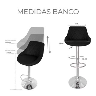 Foto 5 | Set 2 Bancos Giratorios Ajustables Para Barra, Cocina O Bar Marca Gravita
