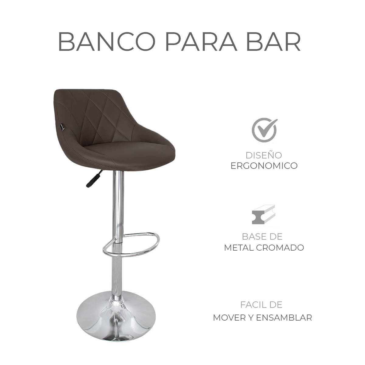 Foto 5 pulgar | Set 2 Bancos Giratorios Ajustables Para Barra, Cocina O Bar Marca Gravita