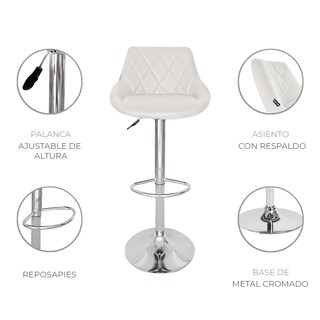 Foto 3 | Set 2 Bancos Giratorios Ajustables Para Barra, Cocina O Bar Marca Gravita
