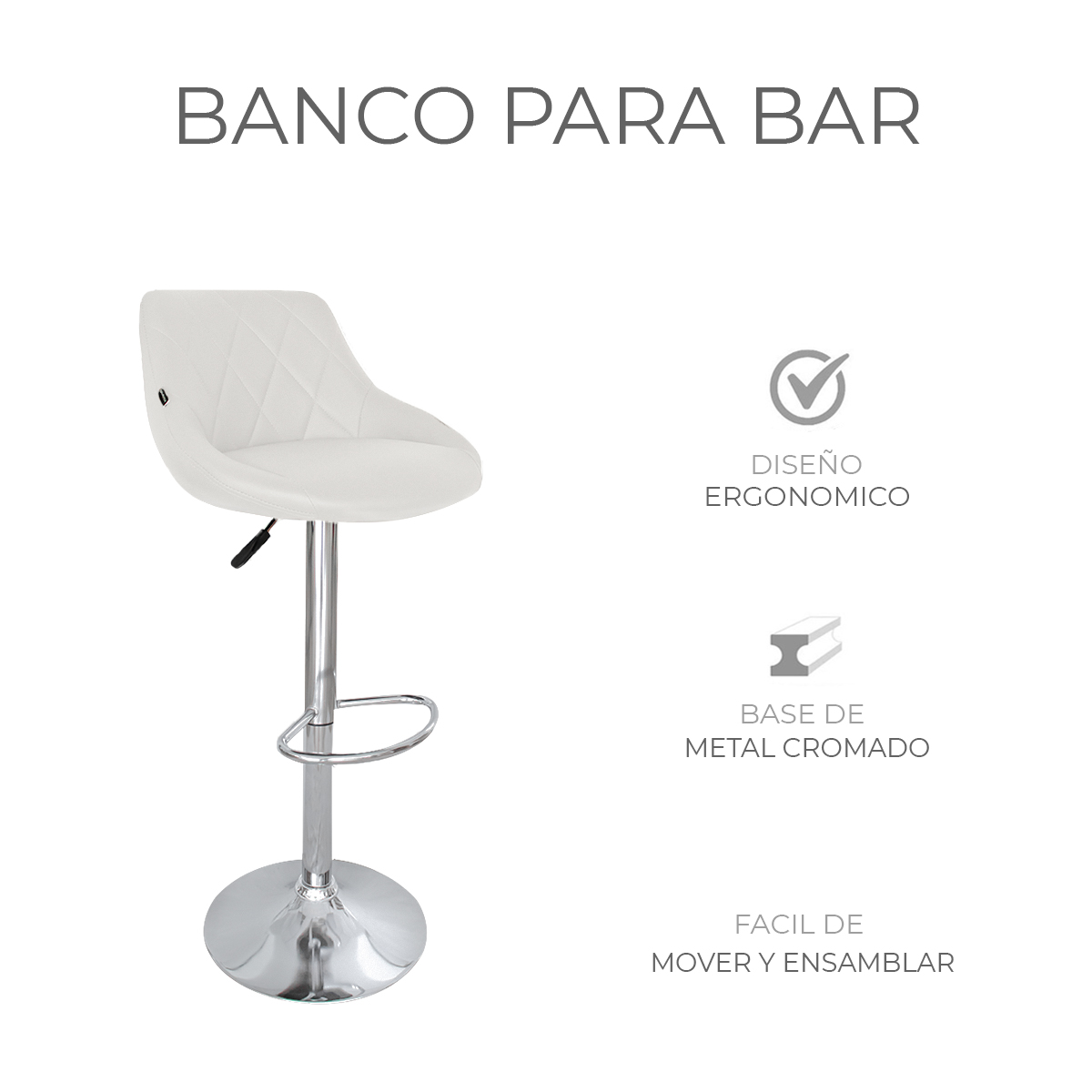 Foto 5 pulgar | Set 2 Bancos Giratorios Ajustables Para Barra, Cocina O Bar Marca Gravita
