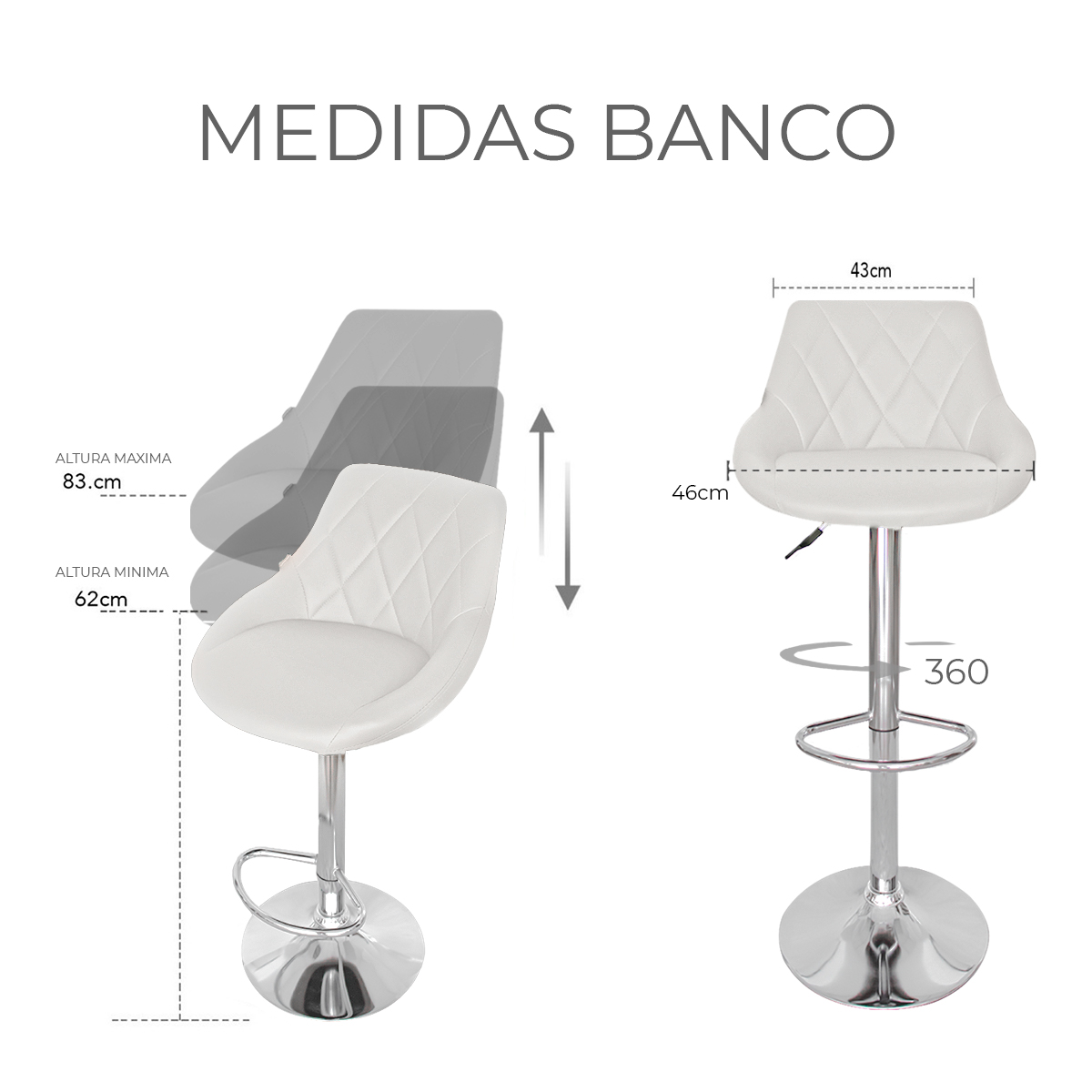 Foto 5 | Set 2 Bancos Giratorios Ajustables Para Barra, Cocina O Bar Marca Gravita