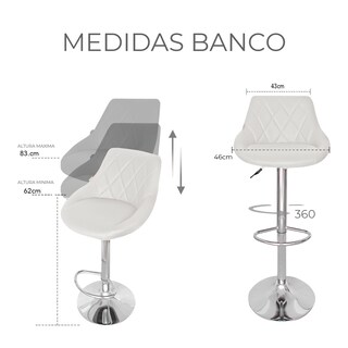 Foto 5 | Set 2 Bancos Giratorios Ajustables Para Barra, Cocina O Bar Marca Gravita