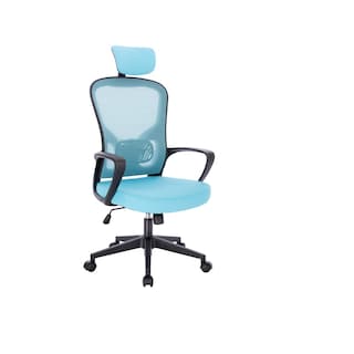 Foto 1 | Silla Oficina El-4050 Azul Acolchonada Forrada En Tela Y Malla Mesh Ercgonomica Con Brazos De Altura Regulable