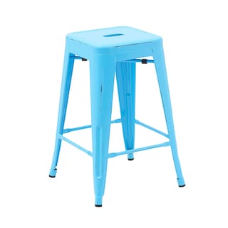 Foto 3 | Set 4 Bancos Tolix Para Barra Restaurante 60 Cm Azul