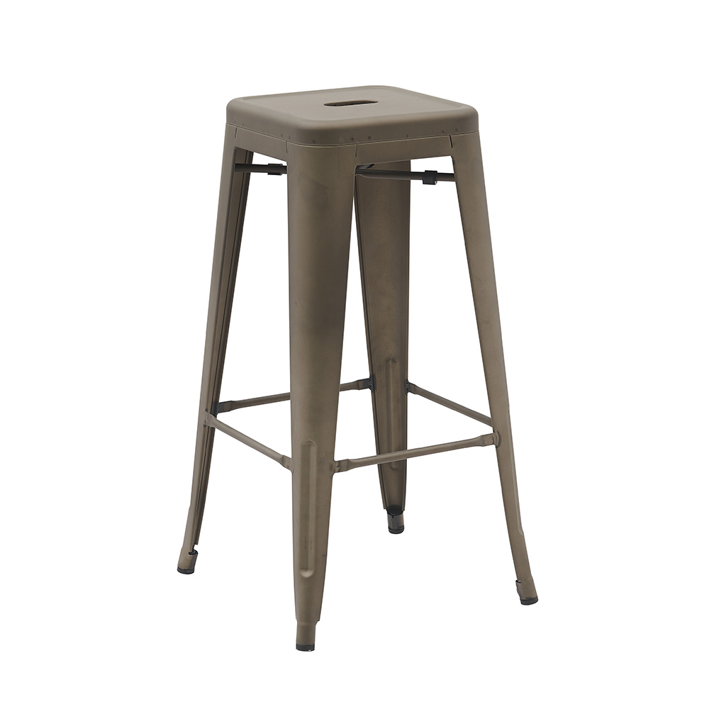 Foto 4 | Set De 4 Bancos Vintage Tolix Para Barra O Restaurantes 75cm Acabado De La Estructura Galvanizado Color Gris