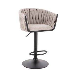 Foto 1 | Banco Euroluce El19522 Bk Gris Linen Diseño Trenzado Giratorio