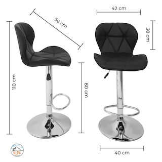Foto 5 | Set 2 Bancos Altos Pallpall Negro