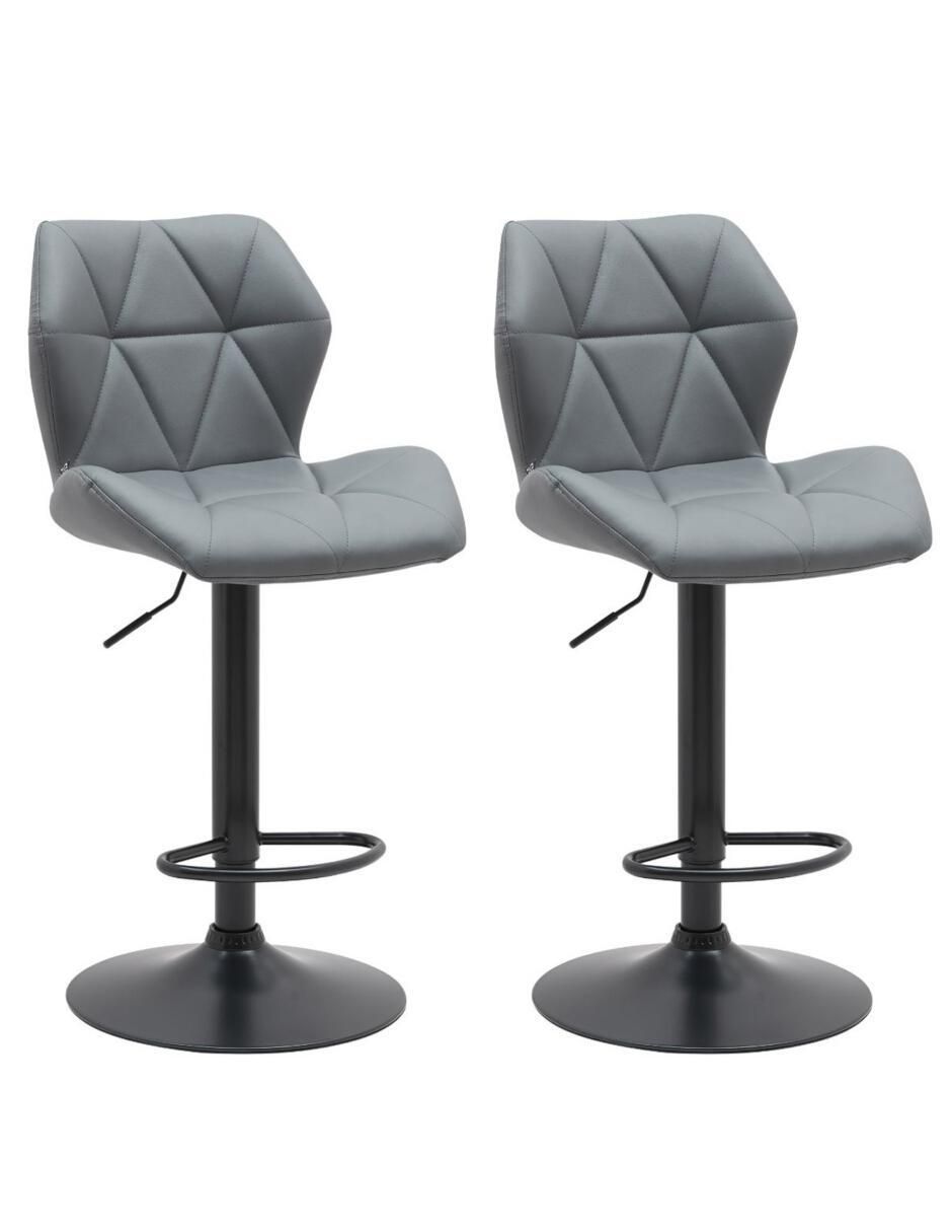 Set De 2 Bancos Modernos Giratorios Con  Respaldo Para Cocina Desayunador Barra