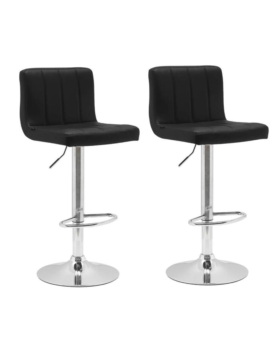 Foto 2 pulgar | Set De 2 Bancos Modernos Giratorios Con  Respaldo Para Cocina Desayunador Barra