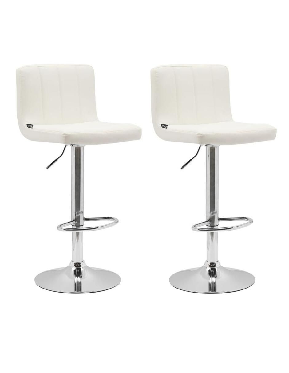 Set De 2 Bancos Modernos Giratorios Con  Respaldo Para Cocina Desayunador Barra