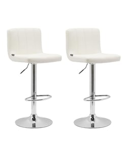 Foto 1 | Set De 2 Bancos Modernos Giratorios Con Respaldo Para Cocina Desayunador Barra