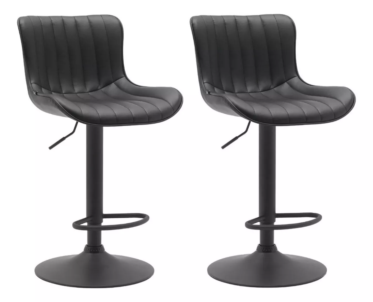 Set De 2 Bancos Modernos Giratorios Con  Respaldo Para Cocina Desayunador Barra