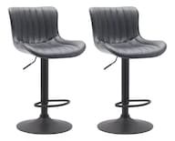 Set De 2 Bancos Modernos Giratorios Con Respaldo Para Cocina Desayunador Barra