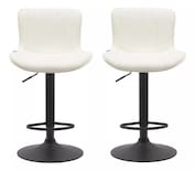 Set De 2 Bancos Modernos Giratorios Con Respaldo Para Cocina Desayunador Barra