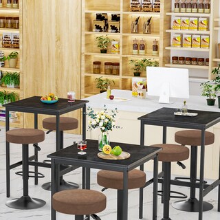 Foto 3 | Taburetes Homemake Marrón Altura Ajustable Diseño Moderno Cuero Sintético Resistente Set de 2