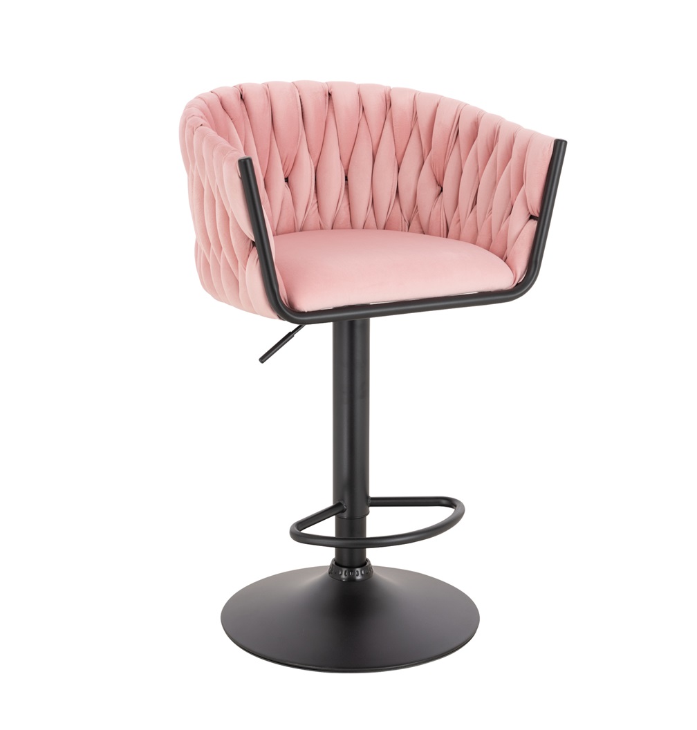 Foto 1 | Banco Euroluce El19522 Bk Rosa Linen Diseño Trenzado Giratorio