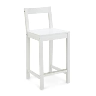 Foto 1 | Taburete De Bar Amazon Basics De Madera Con Respaldo Blanco - Venta Internacional.