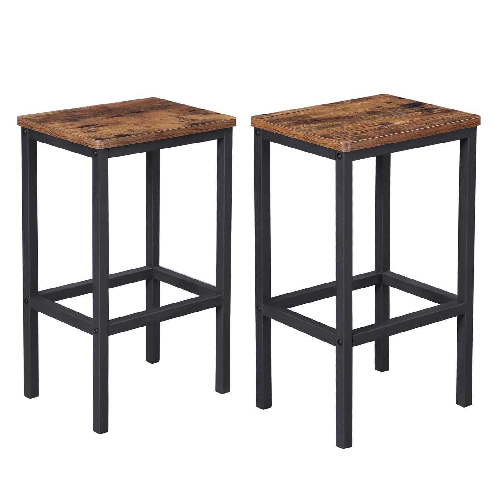 Taburete De Bar Vasagle Mlbc65x De Estilo Industrial, Juego De 2, Color Marrón - Venta Internacional.