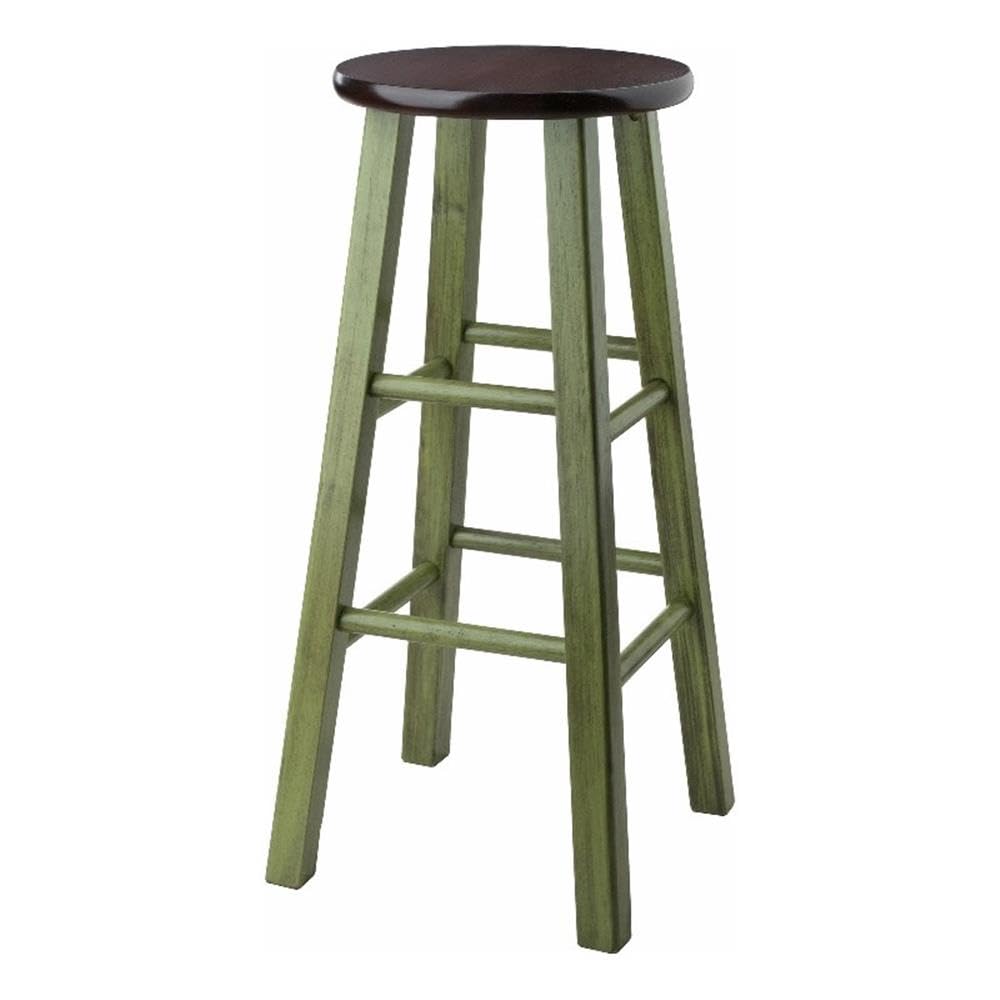 Foto 1 | Taburete De Bar Winsome Wood Ivy, Rústico, Verde Y Nogal, 29 Pulgadas - Venta Internacional.