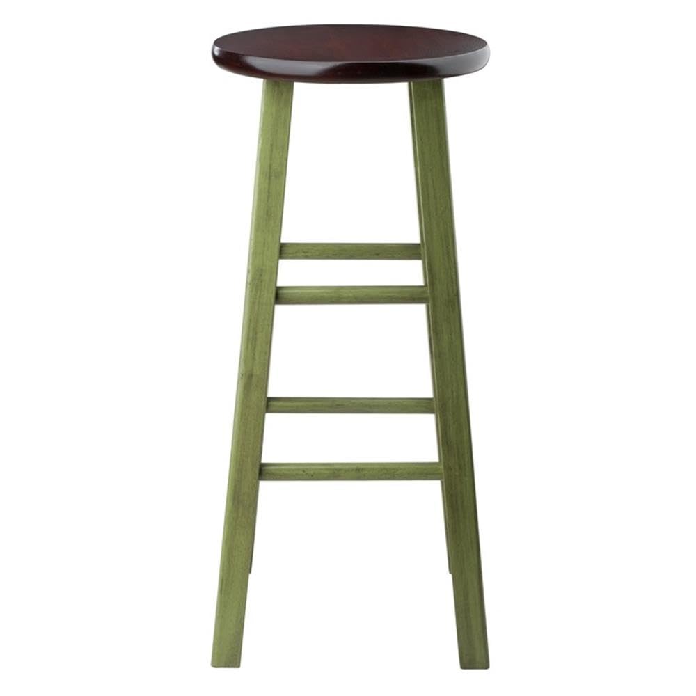Foto 5 | Taburete De Bar Winsome Wood Ivy, Rústico, Verde Y Nogal, 29 Pulgadas - Venta Internacional.
