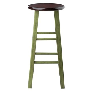 Foto 5 | Taburete De Bar Winsome Wood Ivy, Rústico, Verde Y Nogal, 29 Pulgadas - Venta Internacional.