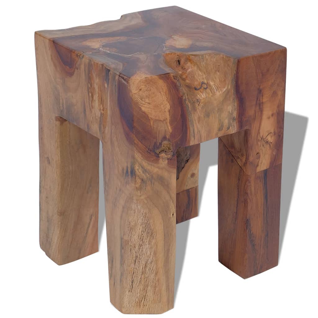 Foto 1 | Taburete Vidaxl De Madera Maciza De Teca Marrón 30x30x40 Cm - Venta Internacional.