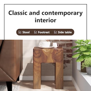 Foto 6 | Taburete Vidaxl De Madera Maciza De Teca Marrón 30x30x40 Cm - Venta Internacional.
