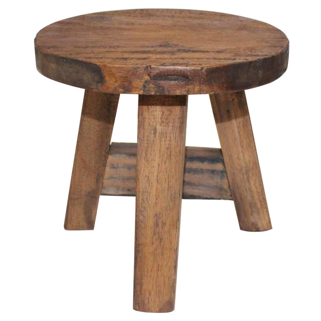 Taburete Vidaxl De Madera Maciza Recuperada, Hecho A Mano, De Aspecto Vintage - Venta Internacional.