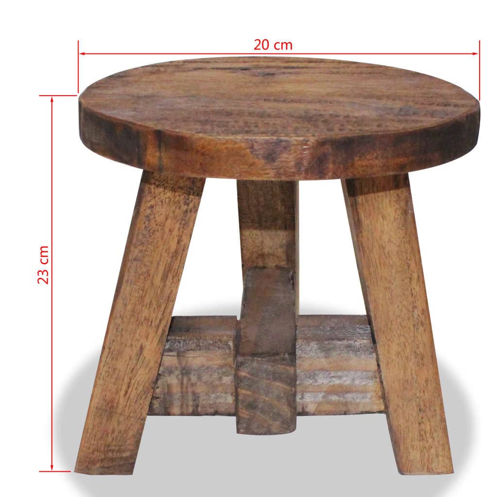 Foto 5 pulgar | Taburete Vidaxl De Madera Maciza Recuperada, Hecho A Mano, De Aspecto Vintage - Venta Internacional.