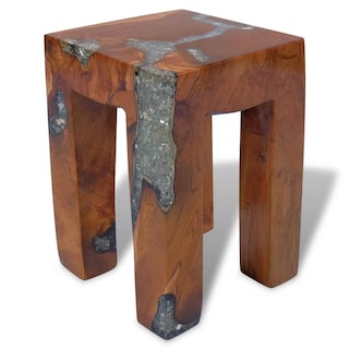 Foto 1 | Taburete Vidaxl Hecho A Mano, Multiusos, Madera Maciza De Teca Y Resina - Venta Internacional.