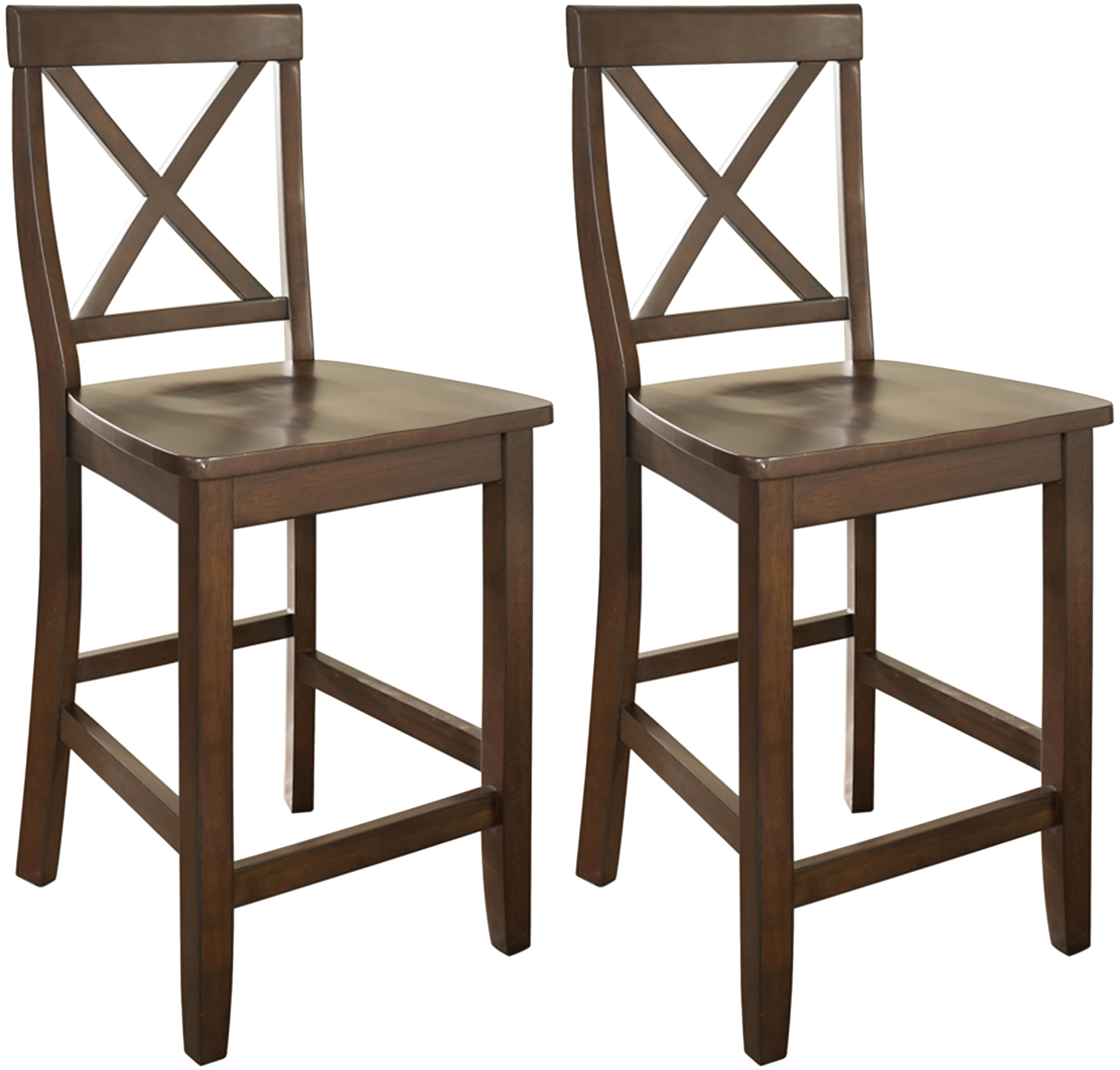 Foto 1 | Juego De Taburetes De Bar Crosley Furniture Con Respaldo En X De Madera De Caoba Vintage - Venta Internacional.