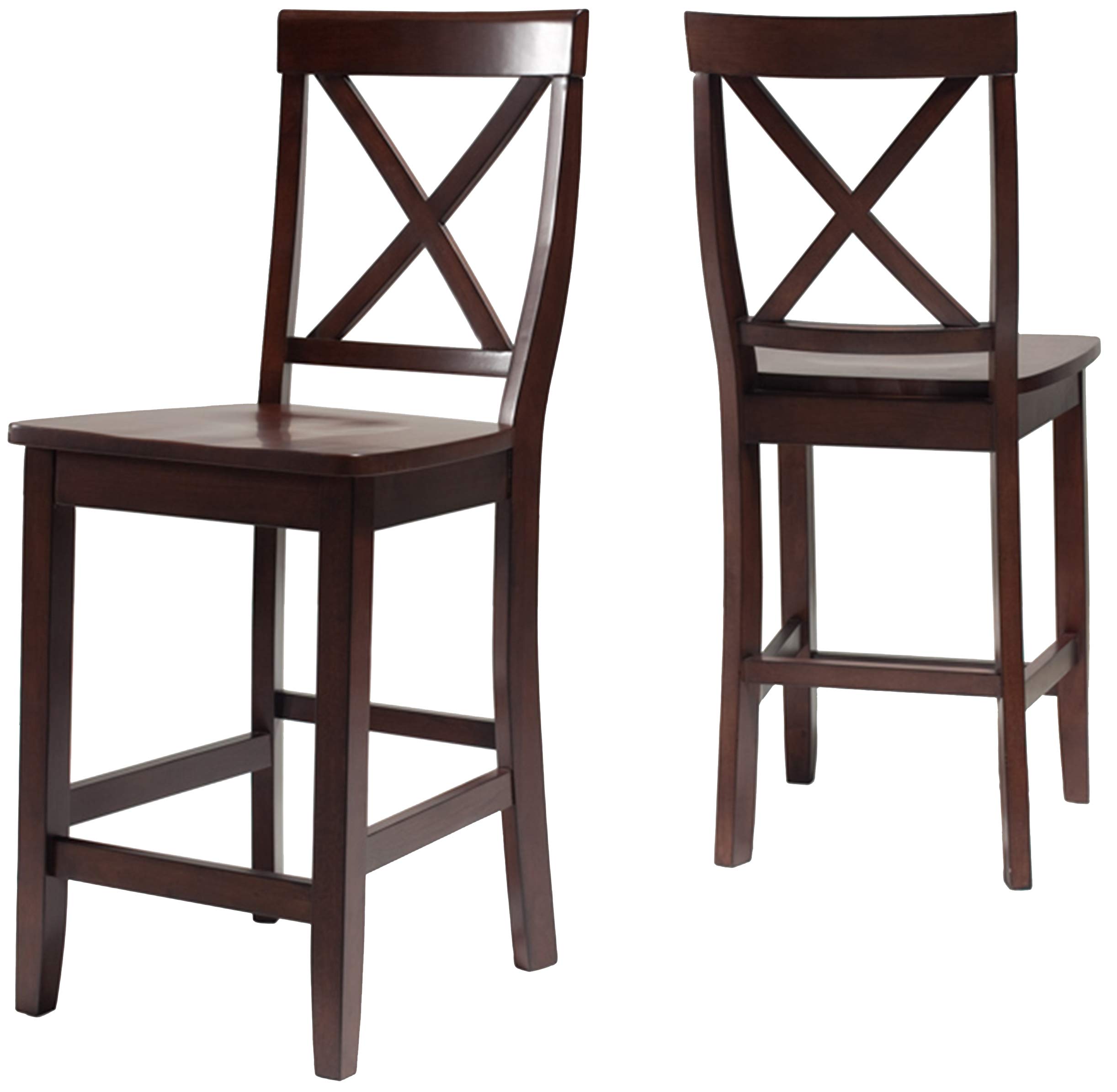Foto 5 pulgar | Juego De Taburetes De Bar Crosley Furniture Con Respaldo En X De Madera De Caoba Vintage - Venta Internacional.