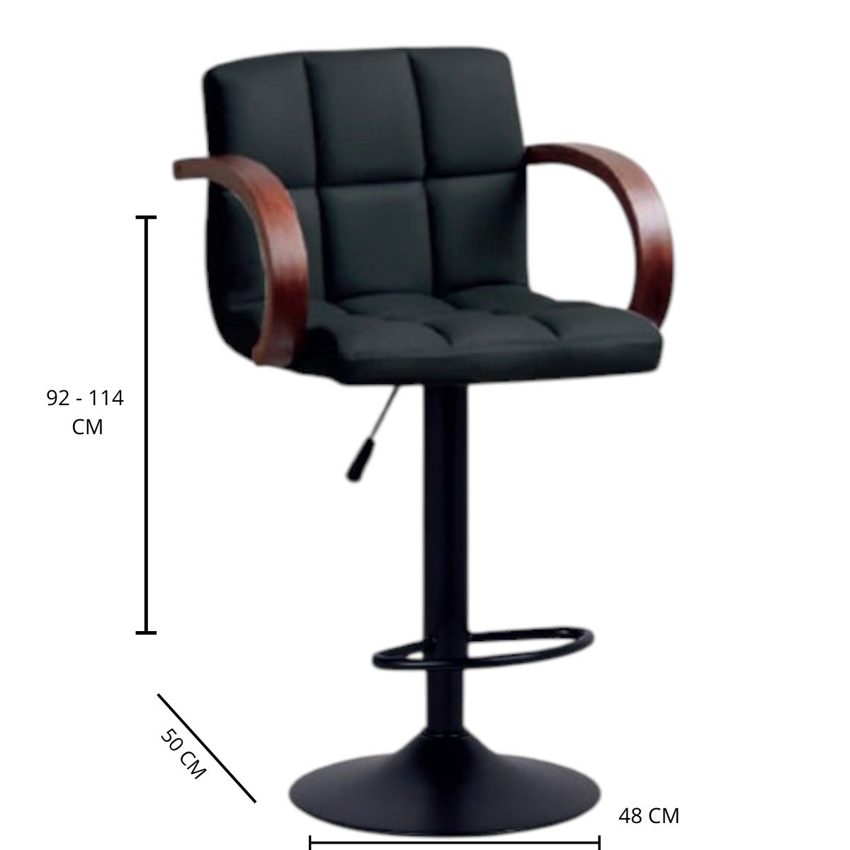 Foto 5 pulgar | Banco Dionisio Pu Negro Base Negra Con Brazos
