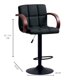 Foto 4 | Banco Dionisio Pu Negro Base Negra Con Brazos