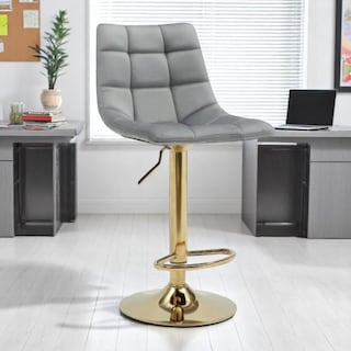 Foto 3 | Banco Rise Velvet Gris Base Dorada Terzetto