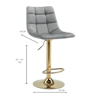 Foto 4 | Banco Rise Velvet Gris Base Dorada Terzetto
