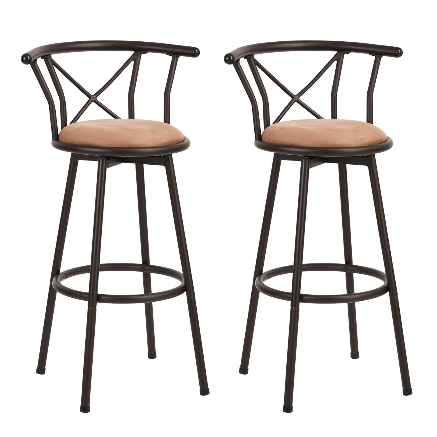 Bancos Furniturer  con Asiento Giratorio de 360 Grados  2 Piezas