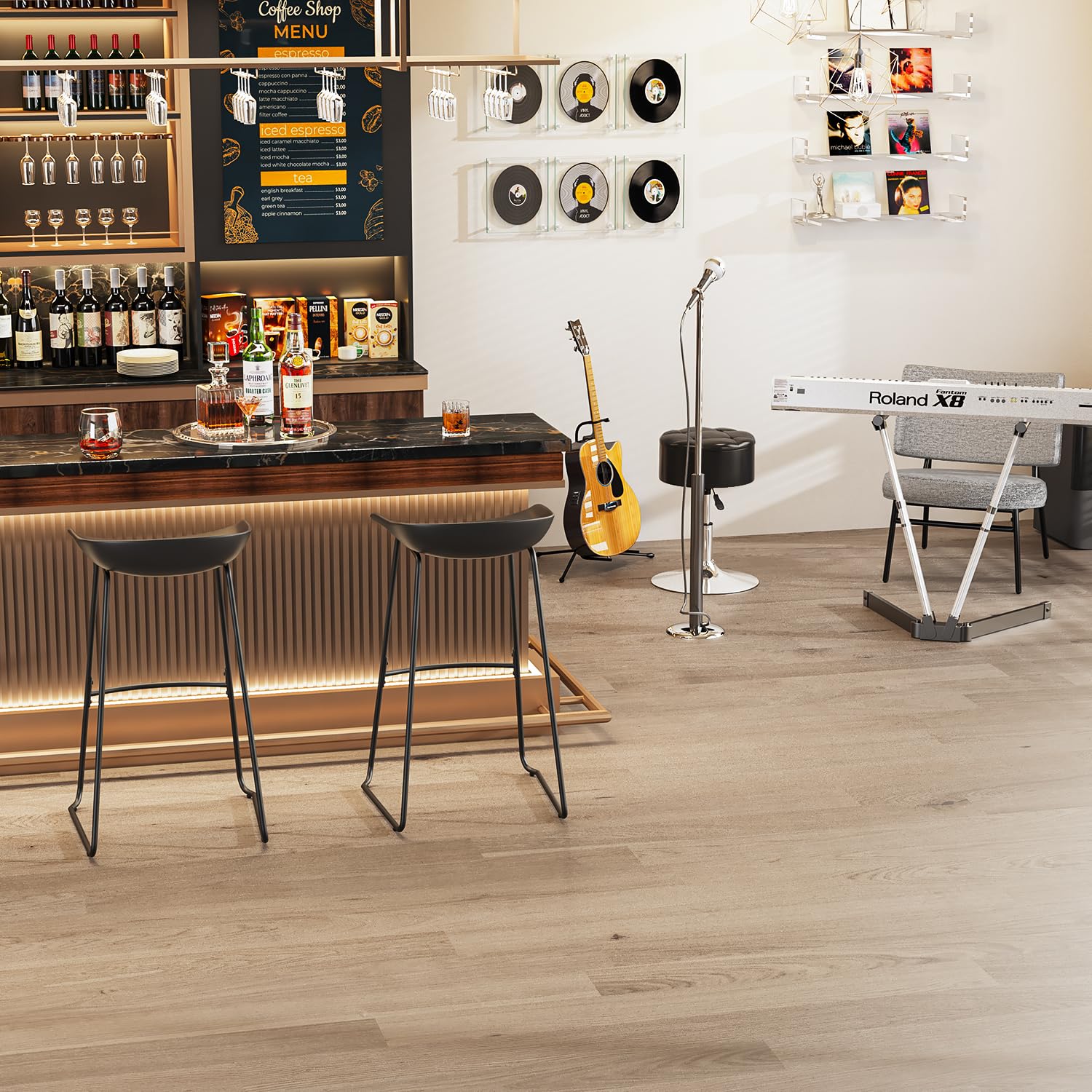 Foto 5 pulgar | Taburete De Bar Furniturer Fiyaner Negro 43 X 47 X 80 Cm