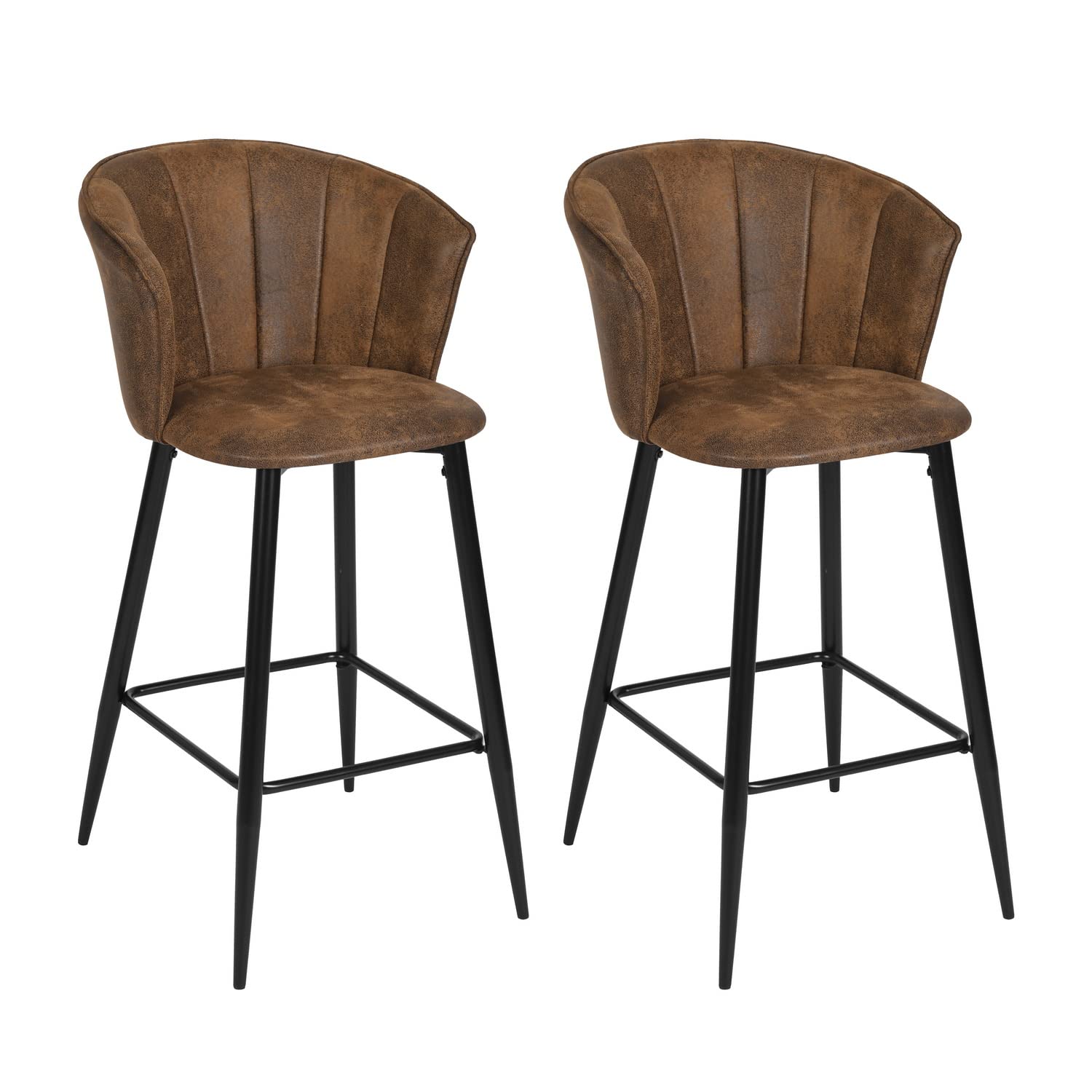 Foto 2 pulgar | Taburete De Bar Furniturer Doncic Marrón 45.5 X 44 X 98 Cm