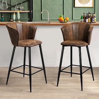 Foto 2 | Taburete De Bar Furniturer Doncic Marrón 45.5 X 44 X 98 Cm