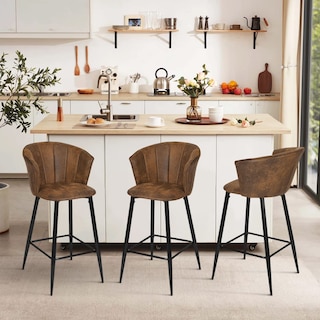 Foto 4 | Taburete De Bar Furniturer Doncic Marrón 45.5 X 44 X 98 Cm