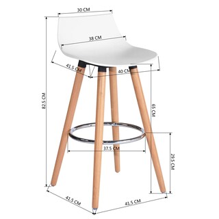 Foto 2 | Taburete De Bar Furniturer Delie Blanco 41.5 X 41.5 X 82.5 Cm