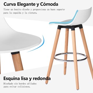 Foto 4 | Taburete De Bar Furniturer Delie Blanco 41.5 X 41.5 X 82.5 Cm