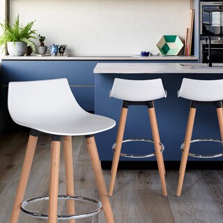 Foto 7 | Taburete De Bar Furniturer Delie Blanco 41.5 X 41.5 X 82.5 Cm