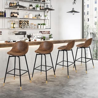 Foto 3 | Taburete De Bar Furniturer Charlton Marrón 45.5 X 45.5 X 93 Cm
