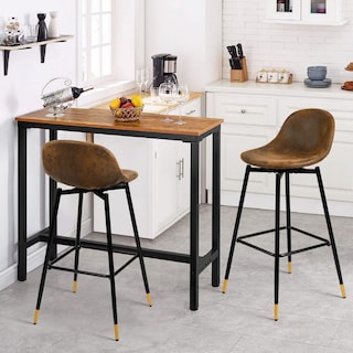 Foto 4 | Taburete De Bar Furniturer Charlton Marrón 45.5 X 45.5 X 93 Cm