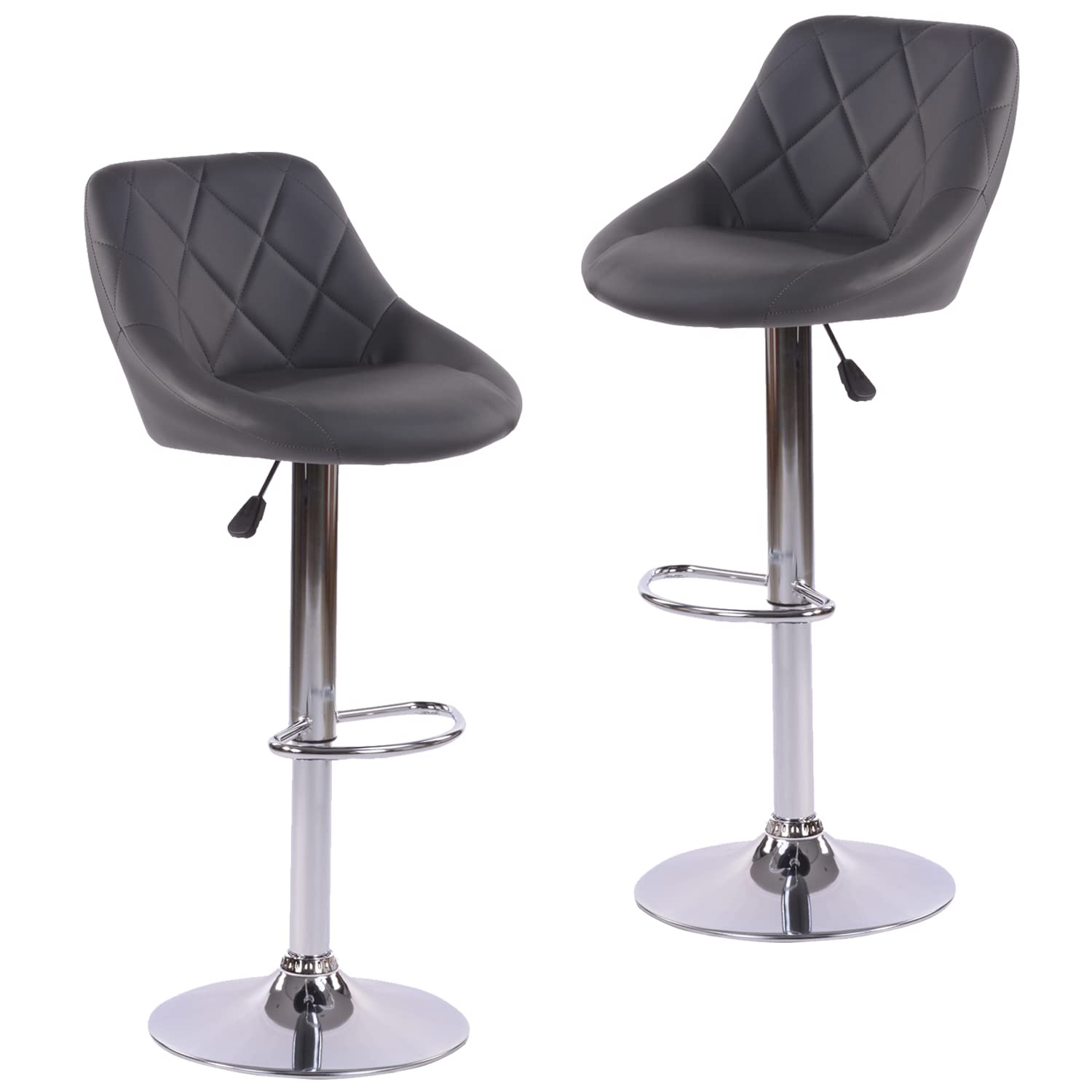 Foto 2 pulgar | Taburete De Bar Furniturer Hatan Gris 38.5 X 38.5 X 83-103 Cm