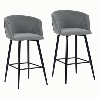 Foto 1 | Taburete De Bar Furniturer Aldridge Gris 47.5 X 47.5 X 97 Cm